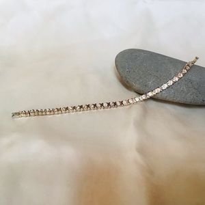 Heavy “real looking” faux diamond tennis bracelet